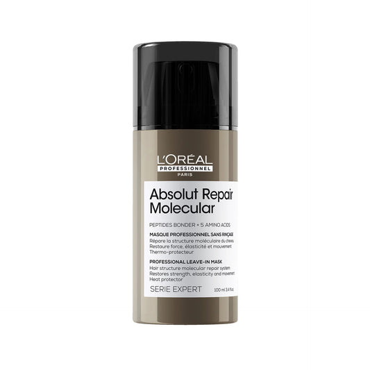 L'Oréal Professionnel Paris Absolut Repair Molecular Leave In Mask - Smooths and Strengthens Hair For All Damaged Hair Types, Protects from Heat