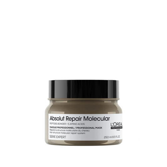 L'Oréal Professionnel Paris Absolut Repair Molecular Hair Mask - Repairs Damage & Restores Strength For Extremely Dry Damaged Hair, Extra Detangling & Hydration, Peptides Bonder