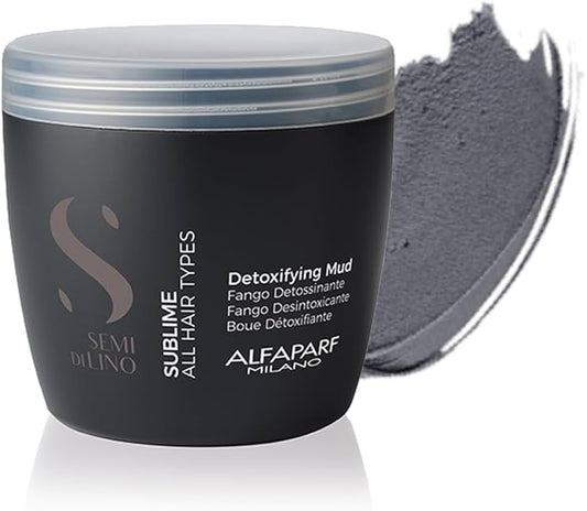 Alfaparf Milano Semi Di Lino Sublime Detoxifying Deep Cleansing Mud Treatment - Safe on Color Treated Hair - Clay-Based Detox for Hair