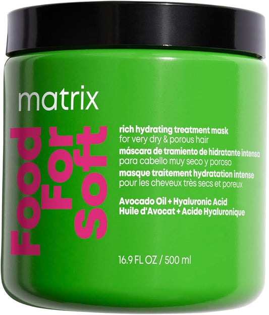 MATRIX Food For Soft Rich Hydrating Mask - For Dry & Brittle Hair, Adds Shine & Softness, With Avocado Oil & Hyaluronic Acid, Replenishes Moisture
