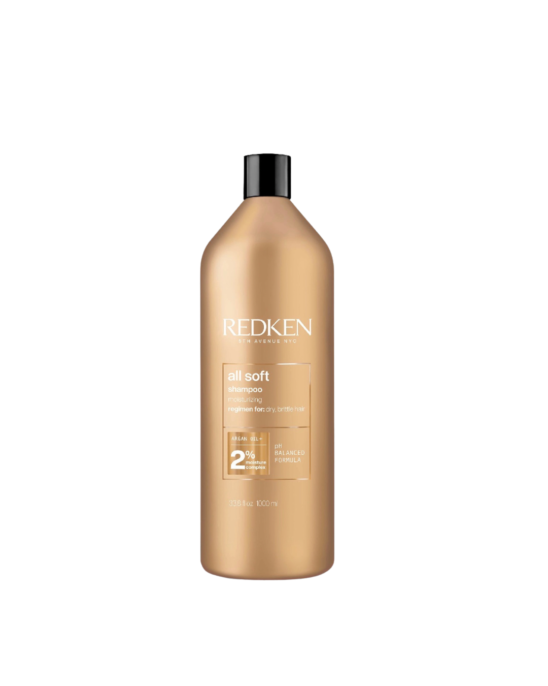 Redken All Soft Shampoo - Moisturizes & Hydrates Dry, Brittle Hair, Gently Cleanses and Softens, With Argan Oil, Safe For Color-Treated Hair, Refillable