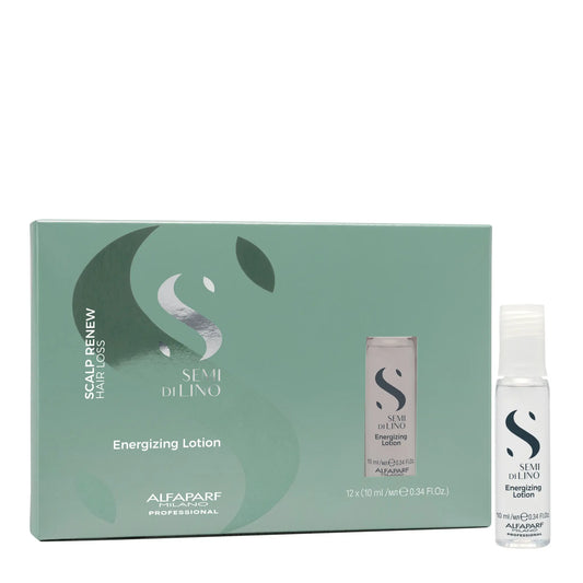 Alfaparf Milano Semi Di Lino Scalp Renew Energizing Tonic for Thinning Hair - Scalp Treatment for Hair Loss & Regrowth - Strengthens and Stimulates Hair Fiber 12 vials