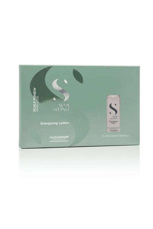 Alfaparf Milano Semi Di Lino Scalp Renew Energizing Tonic for Thinning Hair - Scalp Treatment for Hair Loss & Regrowth - Strengthens and Stimulates Hair Fiber 12 vials