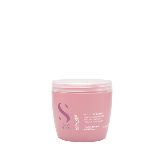 Alfaparf Milano Semi Di Lino Moisture Nutritive Mask for Dry Hair - Safe on Color Treated Hair - Sulfate, Paraben and Paraffin Free