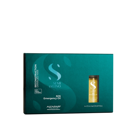 ALFAPARF MILANO Semi di Lino Reconstruction Reparative SOS Emergency Oil - Hair Breakage Treatment for Strengthening, Smoothing & Repairing Damaged Hair - Hydrating Hair Oil - Vegan (6 Vials/2.64 oz)