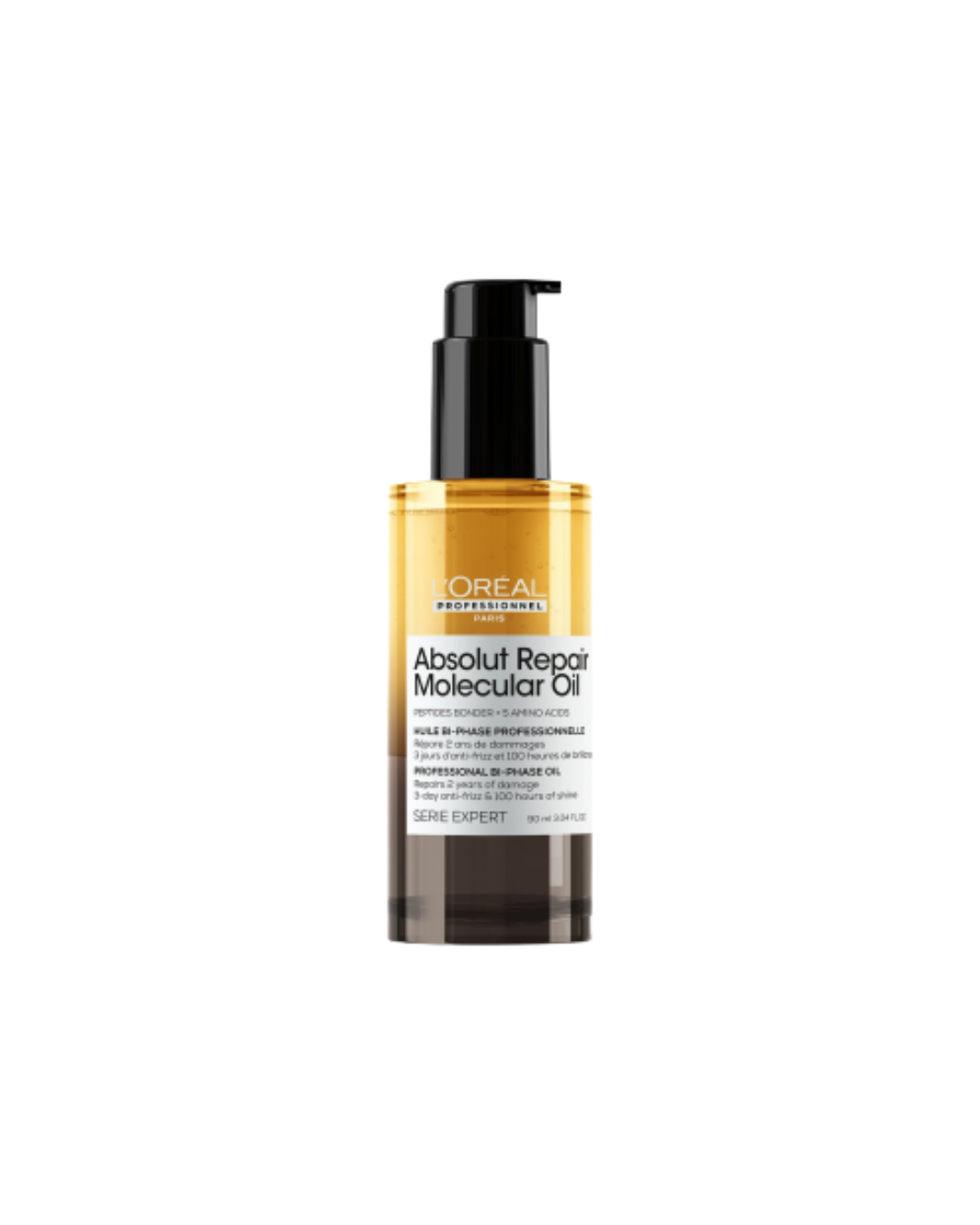 L'Oréal Professionnel Paris Absolut Repair Molecular High Shine Hair Oil – Lightweight Fast-Absorbing Bi-phase Oil, Repairs 2 Years Hair Damage, 100 Hours Hair Shine, Anti-Frizz