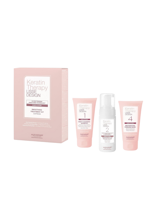 ALFAPARF MILANO Home Keratin Hair Treatment - Lisse Design Express Brazilian Hair Straightening and Smoothing - Formaldehyde Free - Sulfate Free