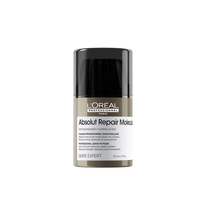 L'Oréal Professionnel Paris Absolut Repair Molecular Leave In Mask - Smooths and Strengthens Hair For All Damaged Hair Types, Protects from Heat