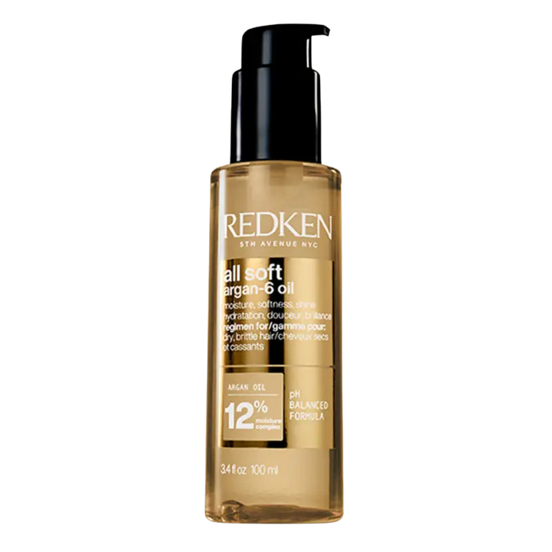 Redken All Soft Argan-6 Oil Treatment For Dry Hair - Deeply Conditions Hair, Adds Softness and Shine With Argan Oil