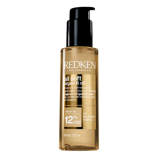 Redken All Soft Argan-6 Oil Treatment For Dry Hair - Deeply Conditions Hair, Adds Softness and Shine With Argan Oil