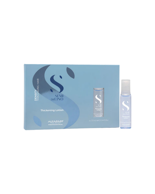 Alfaparf Milano Semi di Lino Density Thickening Leave-In Treatment for Thin Hair - Thermal Protection - Builds Body, Plumps Hair - Volumizing Hair Product - Youthful and Thicker Hair - 6 Vials